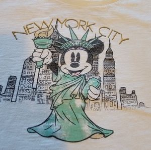 NYC Statue of Liberty Girls Disney Shirt Cap Sleeve Size Large10/12 Minnie Mouse
